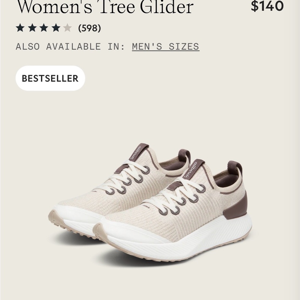 Allbirds Tree Glider sneakers in natural white/beige - Picture 2 of 7